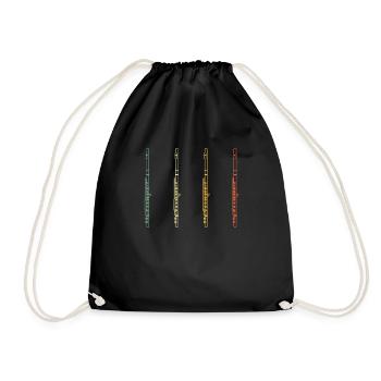 Flute Flute player Flutist - Drawstring Bag - black - Front