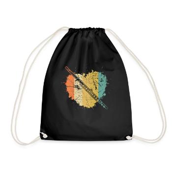Flute Flute player Flutist - Drawstring Bag - black - Front