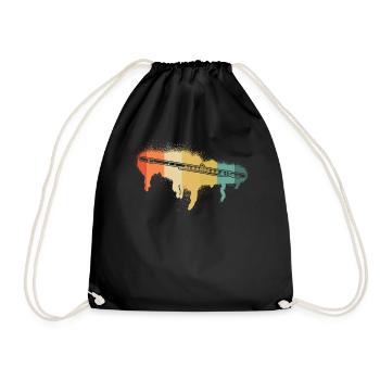 Flute Flute player Flutist - Drawstring Bag - black - Front