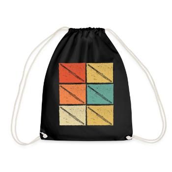 Flute Flute player Flutist - Drawstring Bag - black - Front