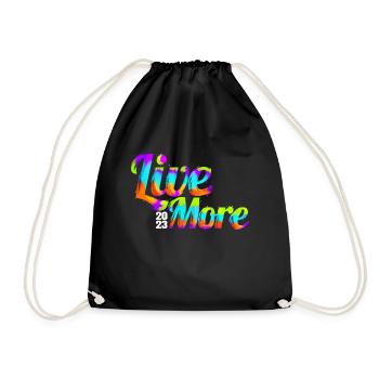 Colorful Logo Live More 2023 New Year - Drawstring Bag - black - Front