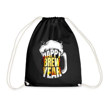 Tasse en verre de bière Bonne année Réveillon du Nouvel An - Sac de sport léger - noir - Devant