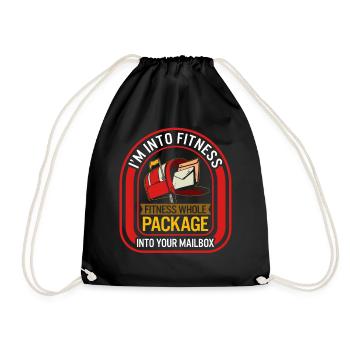 Mailman Shirt, I'm Into Fitness Whole Package Tee - Drawstring Bag - black - Front