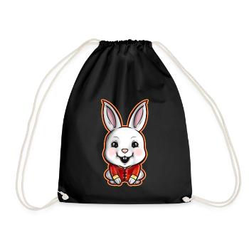 Mignon Kawaii Lapin En Chinois Veste 2023 Chinois - Sac de sport léger - noir - Devant