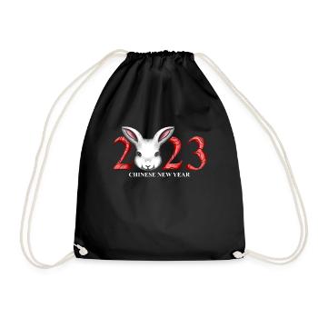 Logo du lapin 2023 - Nouvel An chinois - Sac de sport léger - noir - Devant