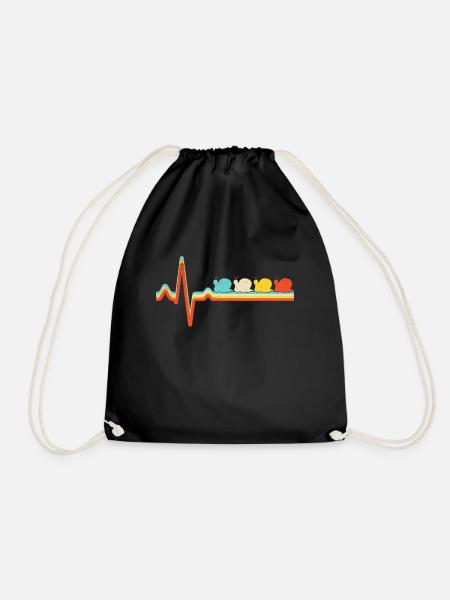 Snail Retro Heartbeat - Sac de sport léger - noir