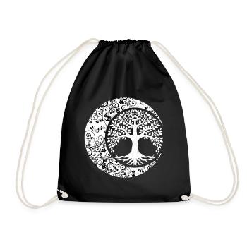 Baum des Lebens Cresent Mondphasen Mandala Yoga - Turnbeutel - Schwarz - Vorne