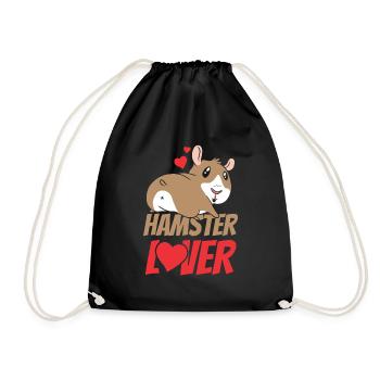 Hamsterliebhaber Süß Hamster Haustier Besitzer - Turnbeutel - Schwarz - Vorne
