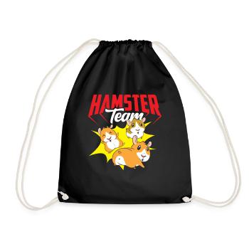 Hamster Team Cute Owner Pet - Drawstring Bag - black - Front