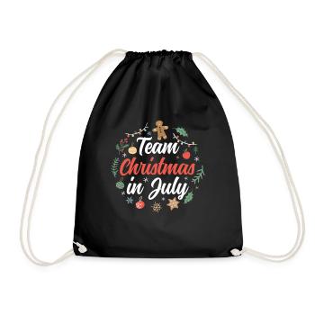Team Weihnachten Im Juli Christmas In July Santa - Turnbeutel - Schwarz - Vorne