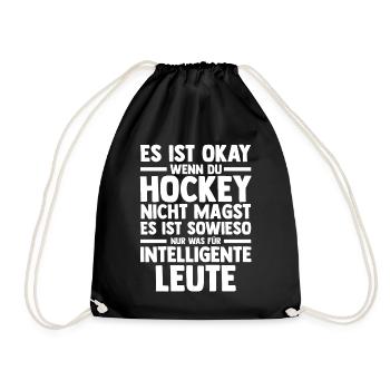 Eishockey Hockeyspieler Hockey - Turnbeutel - Schwarz - Vorne