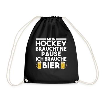 Eishockey Hockeyspieler Hockey - Turnbeutel - Schwarz - Vorne