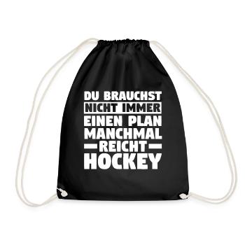 Eishockey Hockeyspieler Hockey - Turnbeutel - Schwarz - Vorne