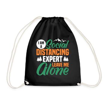 I am a social expert - Drawstring Bag - black - Front