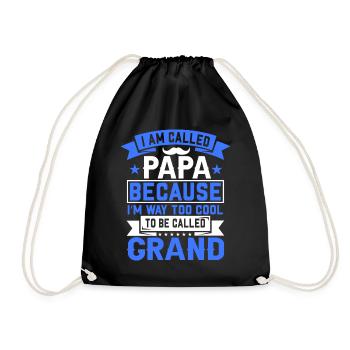 I am called Papa - Funny Papa saying - Drawstring Bag - black - Front