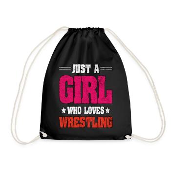 Nur ein Mädchen, das Wrestling liebt - Turnbeutel - Schwarz - Vorne