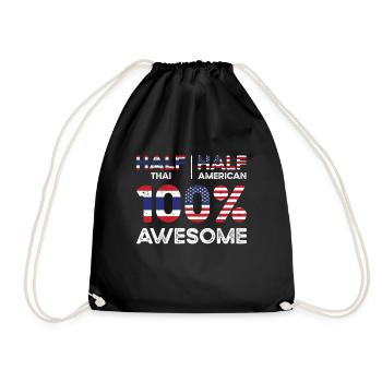 Geboren Thai Thailand Amerikanisch USA - Turnbeutel - Schwarz - Vorne