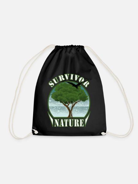 Überlebenskünstler Natur Baum Adler Umwelt - Turnbeutel - Schwarz