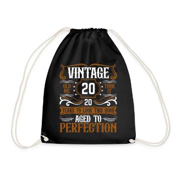 20e anniversaire Vintage Rétro - Sac de sport léger - noir - Devant