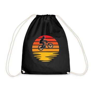 Mountain Bike Retro - Drawstring Bag - black - Front
