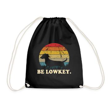 Dachshund Gift Dixie Viennese Doxie Dachshund - Drawstring Bag - black - Front