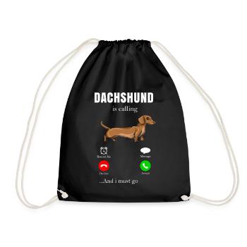 Dachshund Geschenk Dixie Wiener Doxie Dackel - Turnbeutel - Schwarz - Vorne