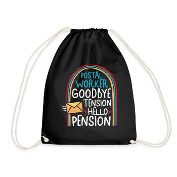 Retired Mailman Shirt, Goodbye Tension Hello - Drawstring Bag - black - Front