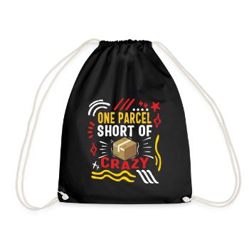Mailman Shirt, One Parcel Short Of Crazy Package - Drawstring Bag - black - Front