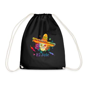 El Jefe El Dia de Los Muertos Tag der Toten - Turnbeutel - Schwarz - Vorne
