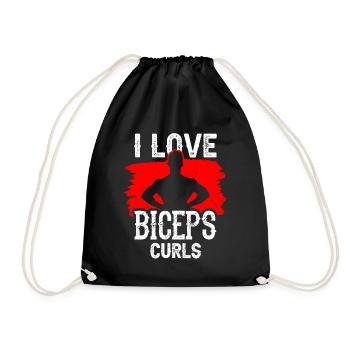 J’aime biceps boucles dictons biceps muscles - Sac de sport léger - noir - Devant