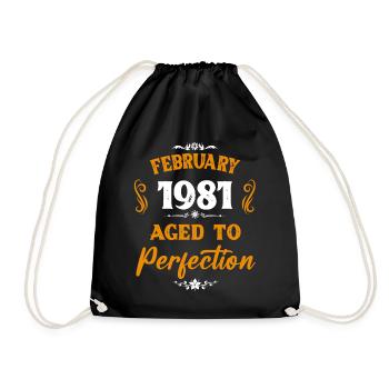 Février 1981 Cadeau d’anniversaire vintage - Sac de sport léger - noir - Devant