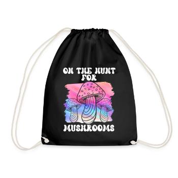 In search of mushrooms Mushroom pickers Mushrooms - Drawstring Bag - black - Front