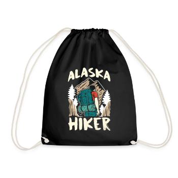 Alaska Wanderer Natur Wanderung Wandern - Turnbeutel - Schwarz - Vorne