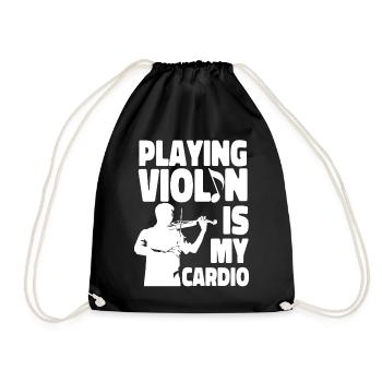 Violin Violinist Playing Violin Is - Drawstring Bag - black - Front