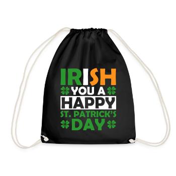 Irish You A Happy St. Patrick's Day Holiday - Drawstring Bag - black - Front