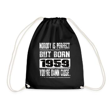 No one is perfect but born 1959 birthday - Drawstring Bag - black - Front