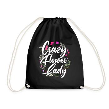 Crazy Flowers Mme Fleuriste Florale - Sac de sport léger - noir - Devant