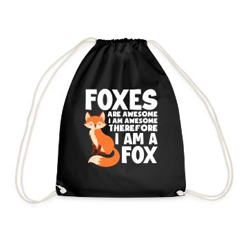 I am a fox - Drawstring Bag - black - Front