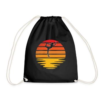 Yoga Retro - Turnbeutel - Schwarz - Vorne