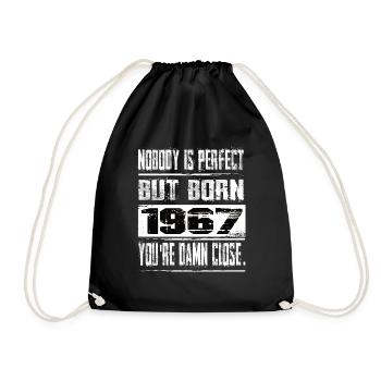 No one is perfect but born 1967 birthday - Drawstring Bag - black - Front