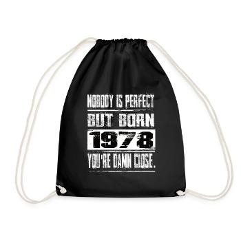 No one is perfect but born 1978 birthday - Drawstring Bag - black - Front