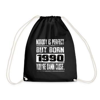 No one is perfect but born 1990 birthday - Drawstring Bag - black - Front