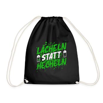 Lächeln Statt Hecheln Lustiges Fahrradfahrer - Turnbeutel - Schwarz - Vorne