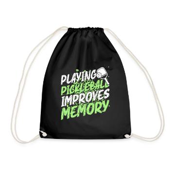 Pickleball Spielen Verbessert Memory Dink Player - Turnbeutel - Schwarz - Vorne