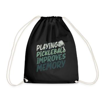 Pickleball Spielen Verbessert Memory Dink Player - Turnbeutel - Schwarz - Vorne
