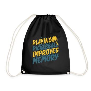 Pickleball Spielen Verbessert Memory Dink Player - Turnbeutel - Schwarz - Vorne