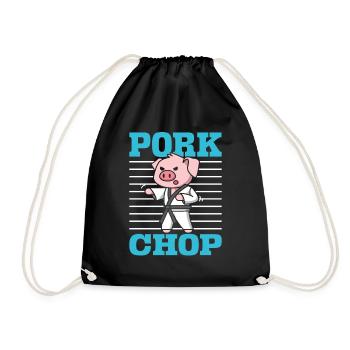 Karate Pig Pork Chop Taekwondo Judo MMA Martial - Drawstring Bag - black - Front