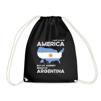 Born Argentine Argentina American USA Citizenship - Drawstring Bag - black - Front