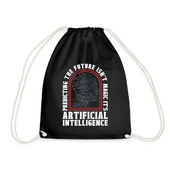 Artificial Intelligence Predicting The Future - Drawstring Bag - black - Front