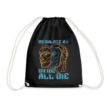 Artificial Intelligence Regulate A.I Or Programmer - Drawstring Bag - black - Front